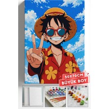Corvo Sayılarla Boyama Seti Numaralı Tuval Fırça Boya Askı Aparatı Dahil Set 50X70 cm - One Pıece Şapka