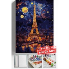 Corvo Sayılarla Boyama Seti Numaralı Tuval Fırça Boya Askı Aparatı Dahil Set 50X70 cm - Paris Işıkları