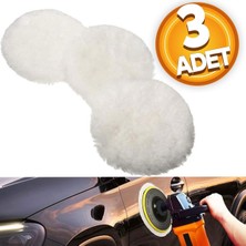 Ayrex Pasta Cila Polisaj Süngeri 115 mm Cırt Tabanlı Kuzu Postu Yünü Pedi Keçesi Parlatma (3 A