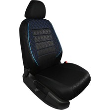 Ayrex Gof Plus Serisi Universal Oto Koltuk Kılıfı Binek 2+1 Uyumlu Tam Set (Siyah Mavi)