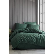 Ayrex Cotton Box Jakarlı Saten Nevresim Takımı Çift Kişilik - Hexa Yeşil