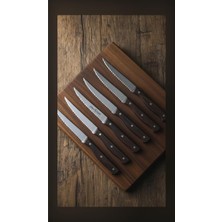 Ayrex 6'li Profesyonel Verzalit Saplı 23 cm Steak ve Biftek Et Bıçağı