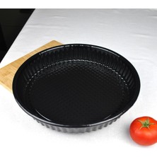 Ayrex Emaye Yuvarlak Fırın Tepsisi 29 cm Tart Kalıbı Kek Tepsi Fırın Kabı 29X5 cm