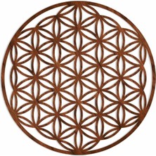 Ayrex Yaşam Çiçeği Ceviz Doğal Ahşap Kaplama Duvar Dekoru, Flower Of Life Geometrik Spiritüel