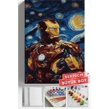 Corvo Sayılarla Boyama Seti Numaralı Tuval Fırça Boya Askı Aparatı Dahil Set 50X70 cm - Iron