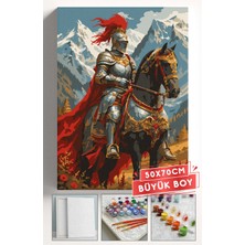 Corvo Sayılarla Boyama Seti Numaralı Tuval Fırça Boya Askı Aparatı Dahil Set 50X70 cm - Süvari