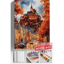 Corvo Sayılarla Boyama Seti Numaralı Tuval Fırça Boya Askı Aparatı Dahil Set 50X70 cm - Tepede Şato