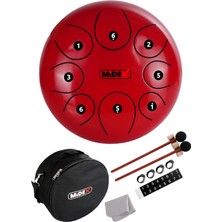 Ayrex TD-108RD Çelik Dil Davul Handpan, 10 Inç, 8 Ton, Kırmızı, Full Set