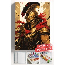 Corvo Sayılarla Boyama Seti Numaralı Tuval Fırça Boya Askı Aparatı Dahil Set 50X70 cm - Spartaküs