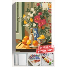 Corvo Sayılarla Boyama Seti Numaralı Tuval Fırça Boya Askı Aparatı Dahil Set 50X70 cm - Taze Limon