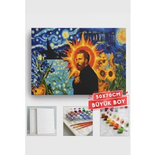 Corvo Sayılarla Boyama Seti Numaralı Tuval Fırça Boya Askı Aparatı Dahil Set 50X70 cm - Van Gogh Güneş