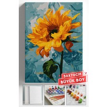 Corvo Sayılarla Boyama Seti Numaralı Tuval Fırça Boya Askı Aparatı Dahil Set 50X70 cm - Yağlı Ayçiçeği