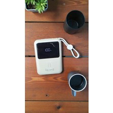 Ayrex H21 Mini Boy 10000 Mah Power Bank Pd 20W ve USB 22.5W Fast Hızlı Şarj Dahili Type C ve Lig