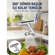 360° Dönüşlü Su Akışı Başlığı | 4'ü 1 Arada Kullanım Yeni Nesil