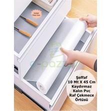 Ayrex 10 mt x 45 cm Şeffaf Kaydırmaz Pvc Buzdolabı Raf Masa Çekmece Ayakkabılık Koruyucu Leke