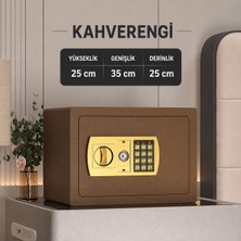 Silabor 25’lik Elektronik Şifreli ve Anahtarlı Çelik Para Kasası – Dijital Panelli, 35 × 25 × 25 cm