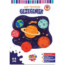 Ayrex Boyama Zamanı Uzay Yolculuğu Gezegenler Boyama Kitabı, 6 Adet Boya Kalemi Hediyeli, 4-6 Ya�