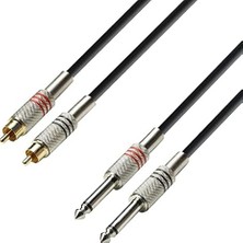 Ayrex Yka 2 Rca Erkek 2x6.3 mm Mono Kablo 5 Metre