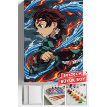 Corvo Sayılarla Boyama Seti Numaralı Tuval Fırça Boya Askı Aparatı Dahil Set 50X70 cm - Tanjiro