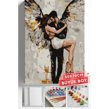 Corvo Sayılarla Boyama Seti Numaralı Tuval Fırça Boya Askı Aparatı Dahil Set 50X70 cm - Angel Sevgililer