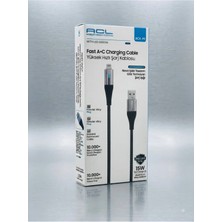Acl Aura Akse 15W 3A Neon Işıklı Tasarım Usb-A To Type-C Yüksek Hızlı Şarj ve Data Kablosu - 1.2 Metre