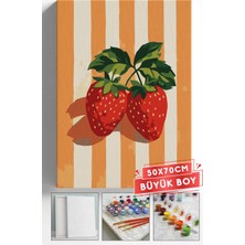 Corvo Sayılarla Boyama Seti Numaralı Tuval Fırça Boya Askı Aparatı Dahil Set 50X70 cm - Bohem Çilek