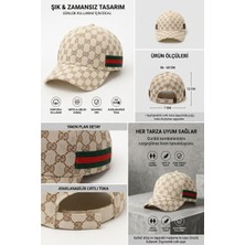 Özkurt Ticaret Unisex Monogram Desenli Cırtlı Ayarlanabilir Spor Kasket Şapka (Premium Seri)