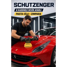 SCHUTZENGER 60-600F Orbital Kablosuz Şarjlı 2 Bataryalı 6 Devir Ayarlı Detay Pasta Cila Polisaj Zımpara Makinesi Sarı Pro