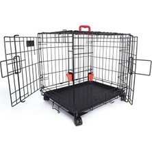 M-Pets Voyager Tekerlekli 2 Kapılı Köpek Kafesi 76X48X53CM Siyah M