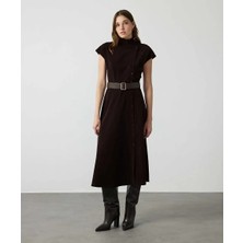 Miss İpekyol Kemerli Yüksek Yaka Elbise IW6260002109074