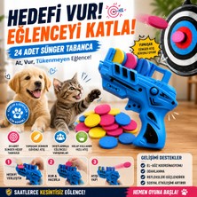 Mianna Kedi Köpek Sünger Disk Atıcı Oyuncak – 24 Adet Yumuşak Diskli Eğlenceli Oyun Seti