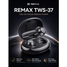 Remax Sleep Mini Kablosuz Bluetooth 6.0 Uyum Kulaklığı - Görünmez & Yan Yatışa Uygun Siyah Tws-37 Siyah