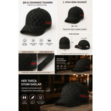 Özkurt Ticaret Unisex Monogram Desenli Cırtlı Ayarlanabilir Spor Kasket Şapka (Premium Seri)