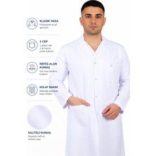 Klasik Yaka Uzun Boy Uzun Kol Erkek Önlük | Iş Önlüğü Doktor Laborant Hemşire Önlüğü