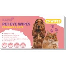Mineroll Pets Kedi ve Köpek Göz Temizleme Mendilleri- Tek Kullanımlık, Hassas Gözyaşı Lekesi Temizle