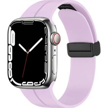 Wonew Apple Watch 42 - 44 - 45 - 49 mm Rubber Apple Watch Kayışı – Lila