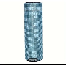 Ayrex Taşlı Termos, Kristal Kaplı, Paslanmaz Çelik, 500ML-SIYAH