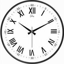 Ayrex 717-K-3 Serisi Roma Rakamlı Metal Görünümlü Sessiz Akar Modern Duvar Saati 40 cm