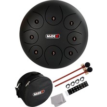 Ayrex TD-108BK Çelik Dil Davul Handpan, 10 Inç, 8 Ton, Siyah, Full Set