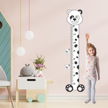 Ayrex Panda Temalı Çocuk Boy Ölçer Sticker – Siyah Beyaz Minimal Duvar Dekoru
