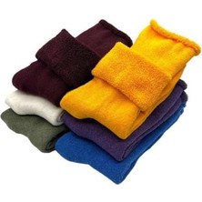Ayrex Socks 6 Çift Kadın Kışlık, Kalın, Kıvrık, Lastiksiz Termal Soket Çorap
