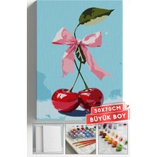 Corvo Sayılarla Boyama Seti Numaralı Tuval Fırça Boya Askı Aparatı Dahil Set 50X70 cm - Kurdele Kiraz
