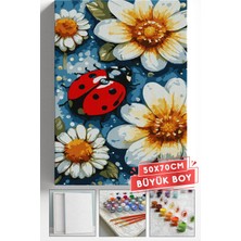 Corvo Sayılarla Boyama Seti Numaralı Tuval Fırça Boya Askı Aparatı Dahil Set 50X70 cm - Uğur Böceği