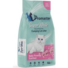Ayrex Süper Beyaz Doğal Bentonit Topaklanan Kedi Kumu Bebek Pudrası Kokulu 10 Lt
