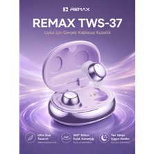 Remax Sleep Mini Kablosuz Bluetooth 6.0 Uyum Kulaklığı - Görünmez & Yan Yatışa Uygun  Tws-37 Mor