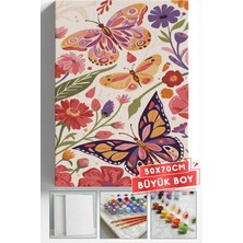 Corvo Sayılarla Boyama Seti Numaralı Tuval Fırça Boya Askı Aparatı Dahil Set 50X70 cm - Bohem Kelebek