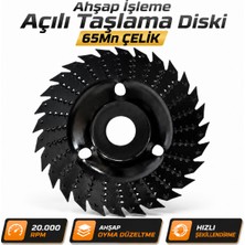 Badem10 Ahşap Oyma Diski 115 mm 22.23 mm Açı Taşlama Uyumlu Ağaç Şekillendirme Törpü Testere Diski