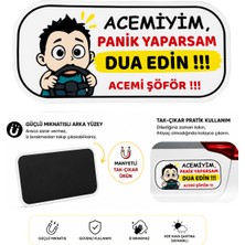Mega Oto Market Acemi Şoför - Acemi Sürücü Magneti Tak Çıkar Manyetik Araba Bagaj Uyarı Levhası - Acemiyim Panik Yaparsam Dua Edin