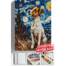 Corvo Sayılarla Boyama Seti Numaralı Tuval Fırça Boya Askı Aparatı Dahil Set 50X70 cm - Van Gogh Köpek