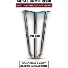 Belirtilmemiş Krom 20 cm Metal Ünite-Koltuk-Dekorasyon Ayak (Siparişiniz 4 Adet Olarak Gelecektir)